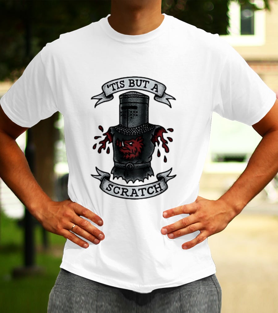 Tis But A Scratch Monty Python Black Knight Humor T-Shirt
