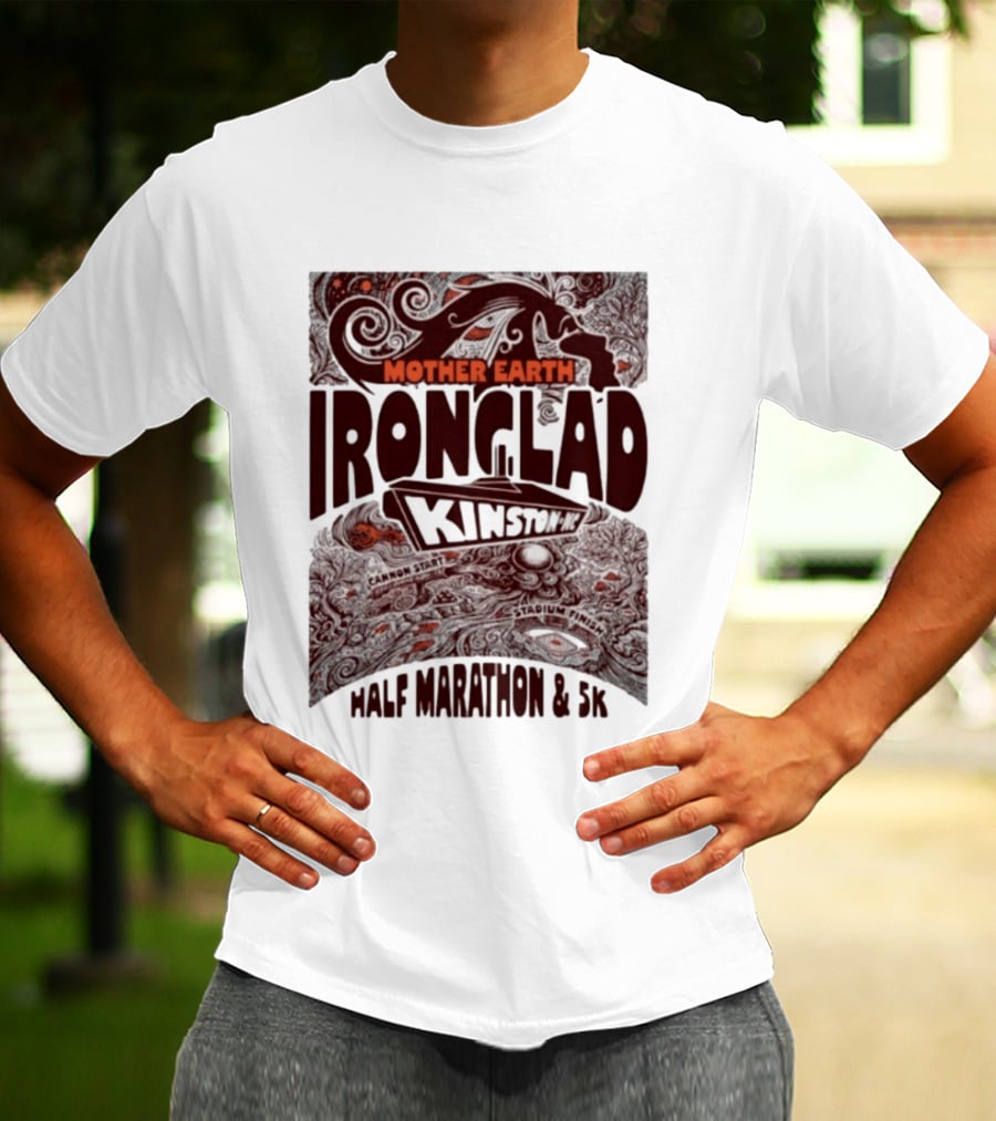 Mother Earth Ironclad Kinston Half Marathon 5K Cannon Start Stadium Finish T-Shirt
