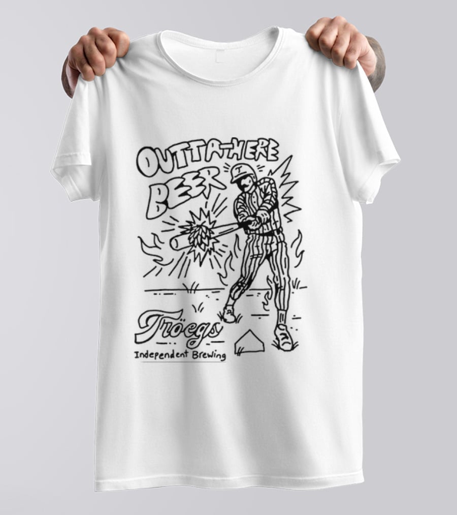 Outta Here Beer Troegs Independent Brewing Phillies Baseball T-Shirt