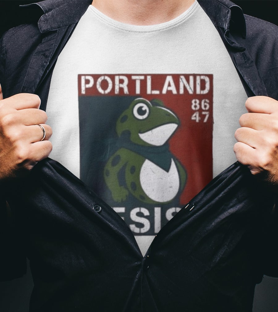 Portland Resist Frog 86 47 Protect The Frogs Trending Men T-Shirt