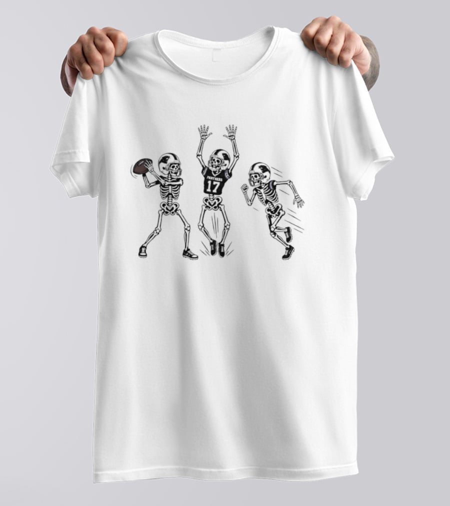 Xavier Legette Number 17 Carolina Panthers Skeleton Playing Football T-Shirt