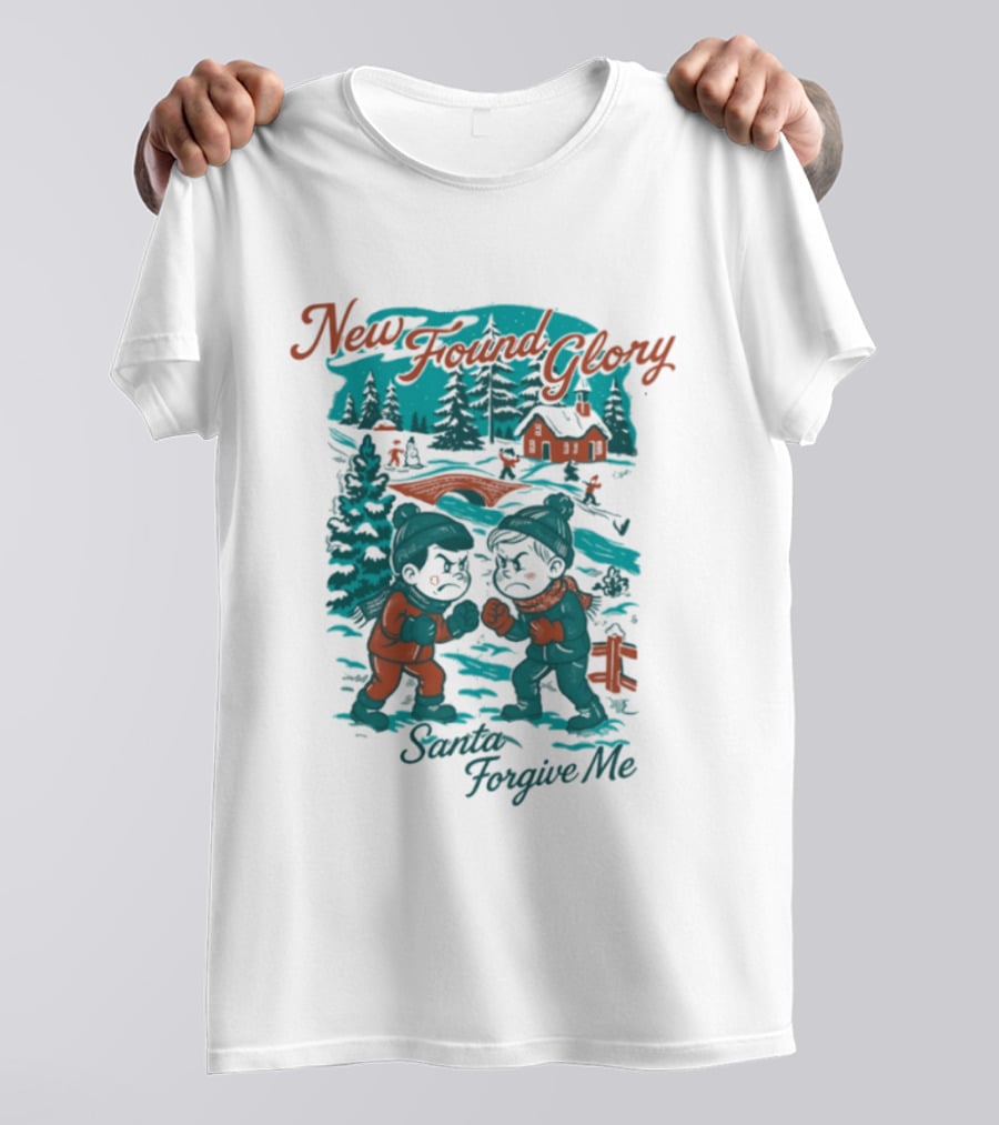 New Found Glory Santa Forgive Me Winter Scene T-Shirt