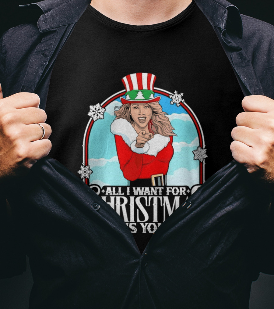 All I Want For Christmas Is You Mariah Carey Santa Christmas Music Holiday T-Shirt