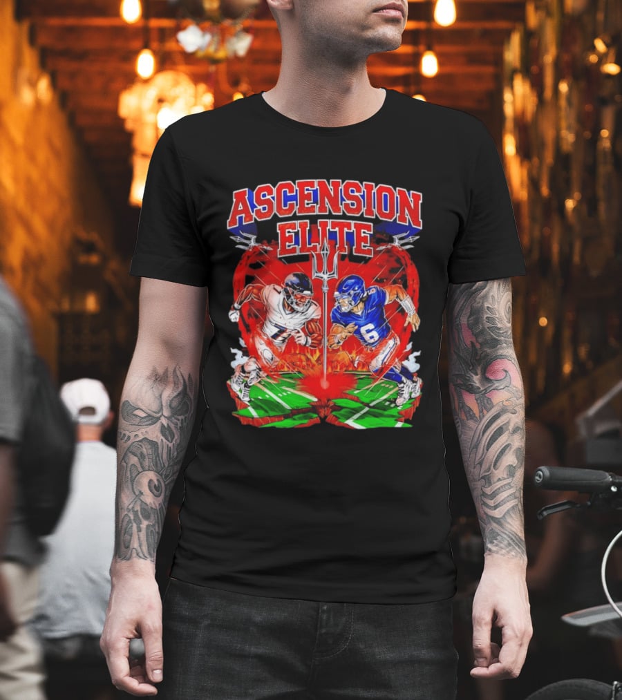 Ascension Elite Football Players Trident Fire Field Face Off T-Shirt