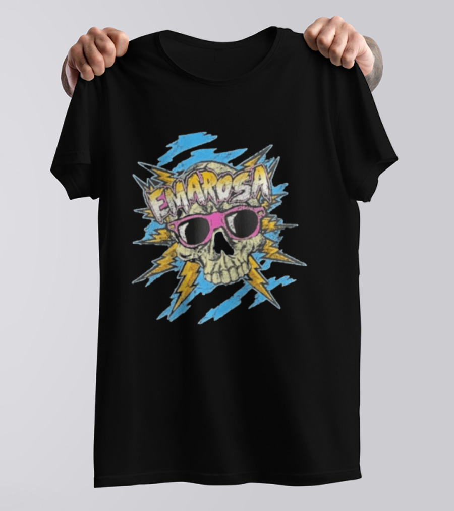 Emarosa Skull With Sunglasses And Lightning Burst T-Shirt