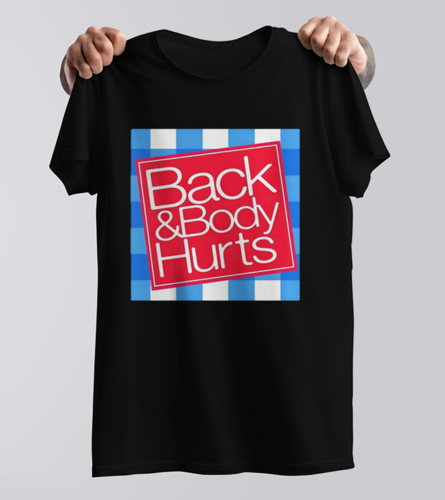 Back And Body Hurts Blue Gingham Square Red T-Shirt