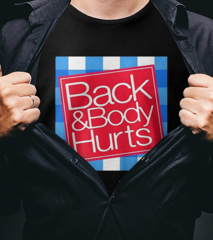Back And Body Hurts Blue Gingham Square Red T-Shirt