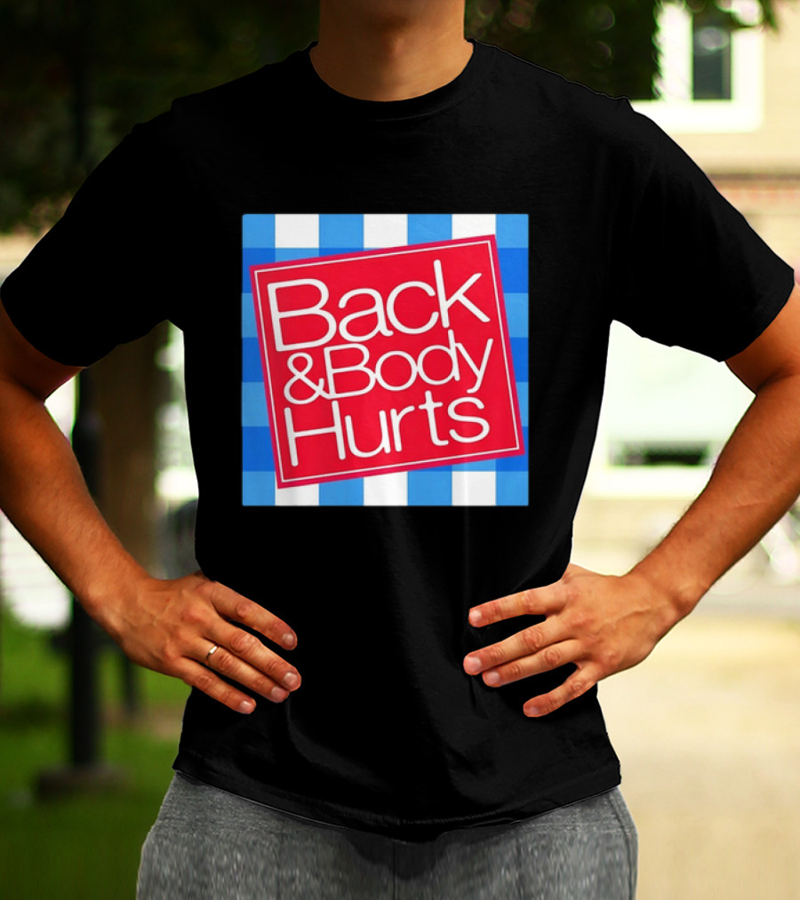 Back And Body Hurts Blue Gingham Square Red T-Shirt
