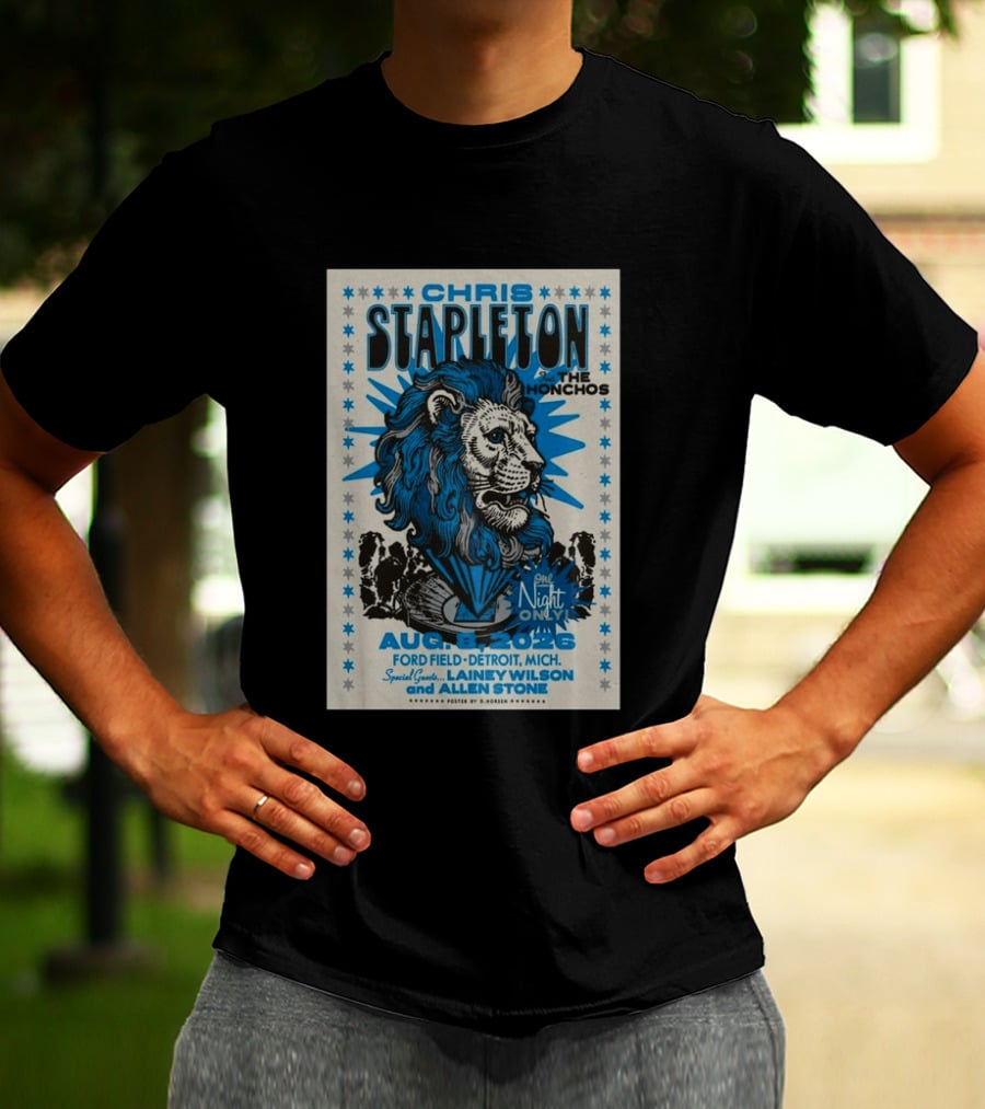 Chris Stapleton The Honchos Ford Field Detroit Aug 08 2026 Special Guests Lainey Wilson Allen Stone T-Shirt