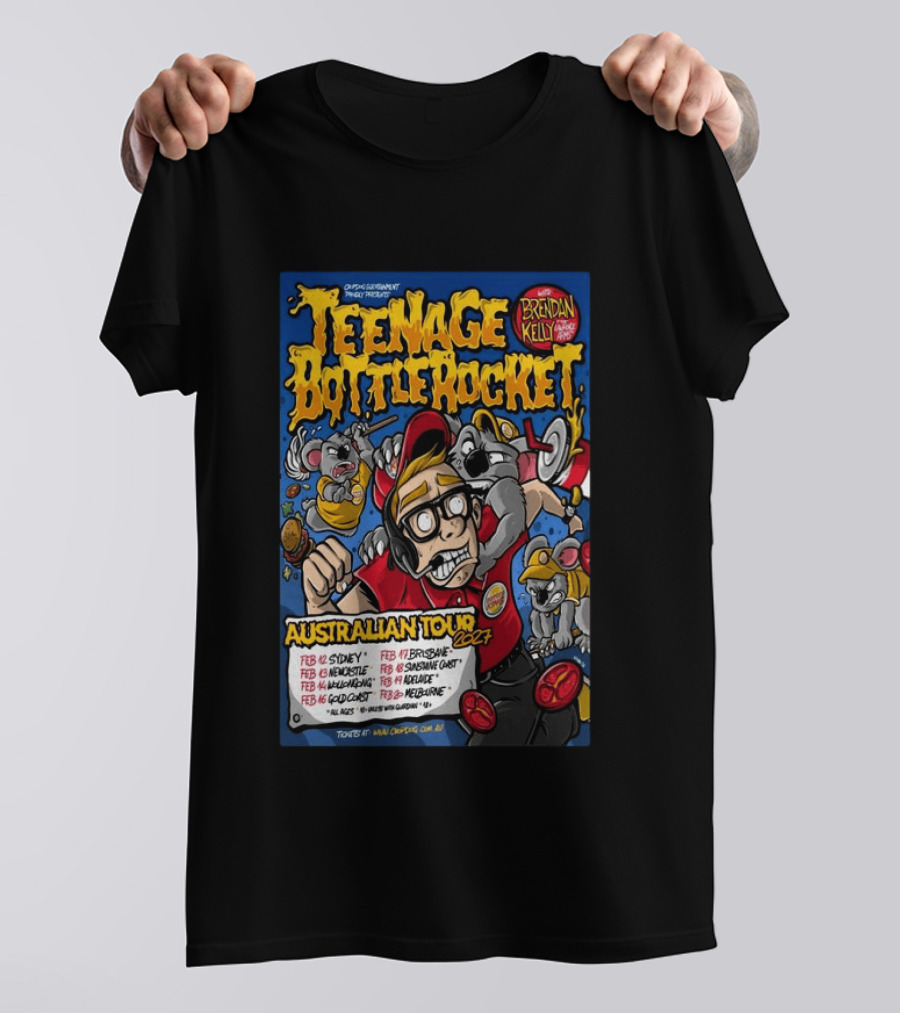 Teenage Bottle Rocket Australian Tour 2024 With Brendan Kelly Dates And Cities T-Shirt