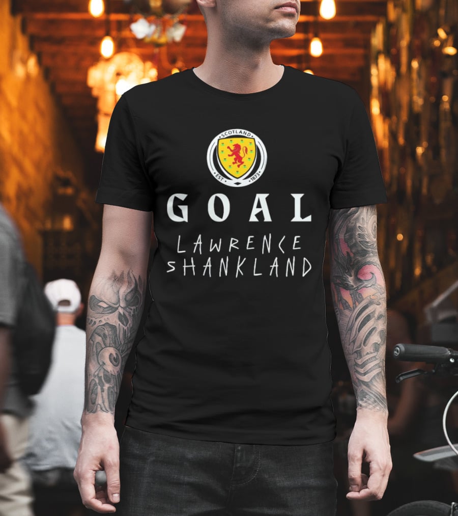 Goal Lawrence Shankland Scotland National Football Team Est 1873 Lion Crest T-Shirt
