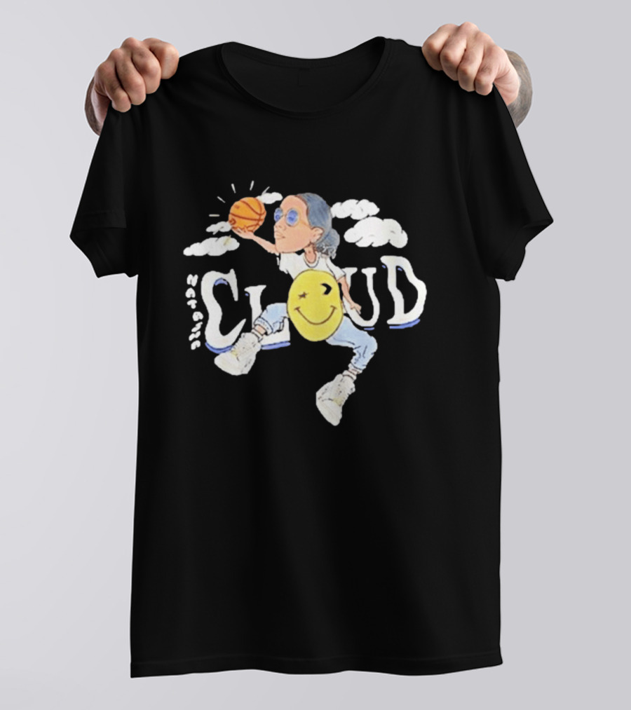 Natasha Cloud Caricature Serene Basketball Smile Clouds T-Shirt