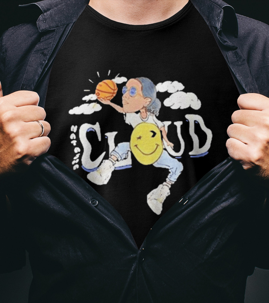 Natasha Cloud Caricature Serene Basketball Smile Clouds T-Shirt