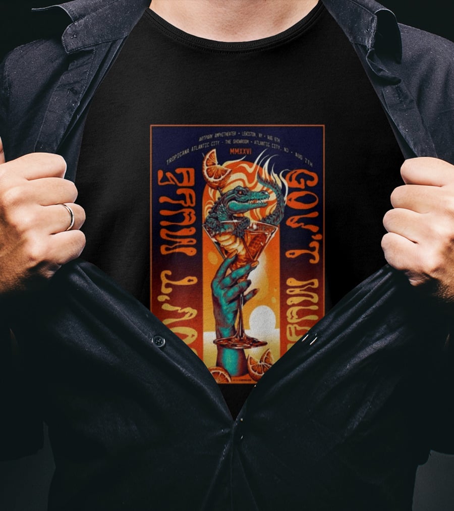 Gov't Mule Artpark Amphitheater Lewiston NY August 5 2026 Alligator Cocktail Tropicana Atlantic City August 7 MMXXVI T-Shirt