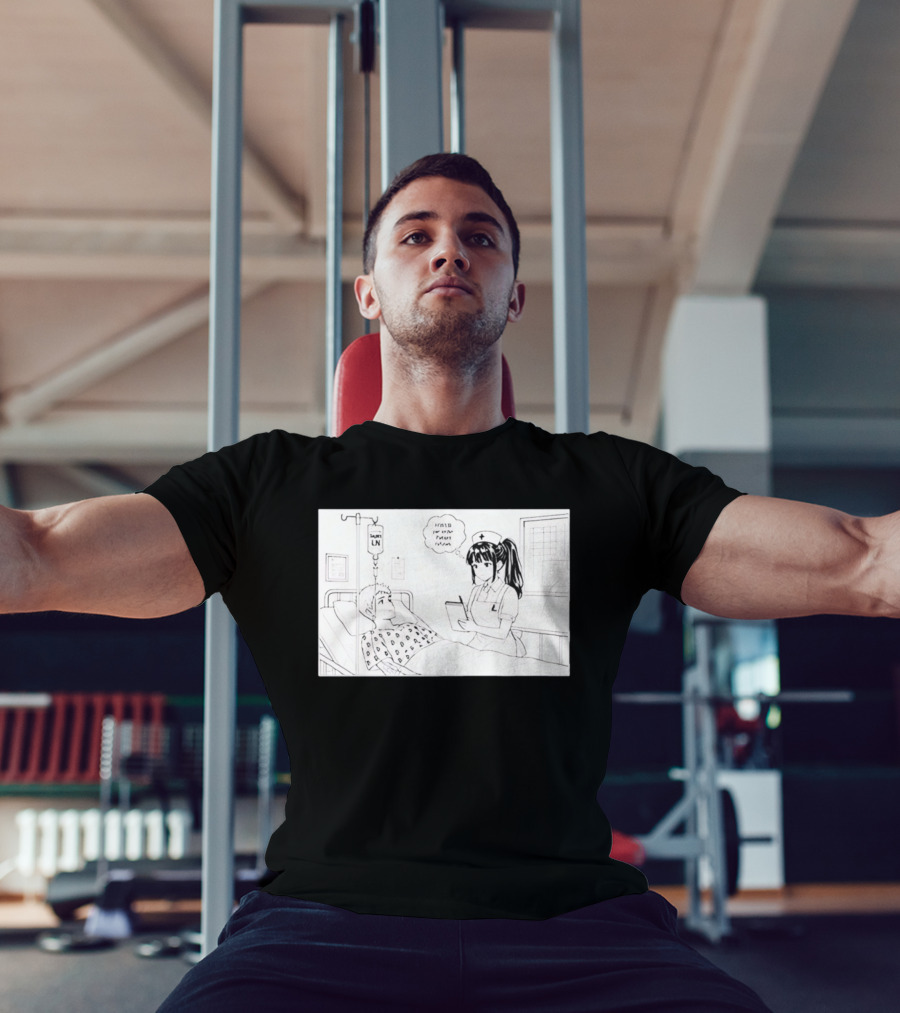 Nurse Manga Style Hospital Scene With Patient And IV Drip T-Shirt