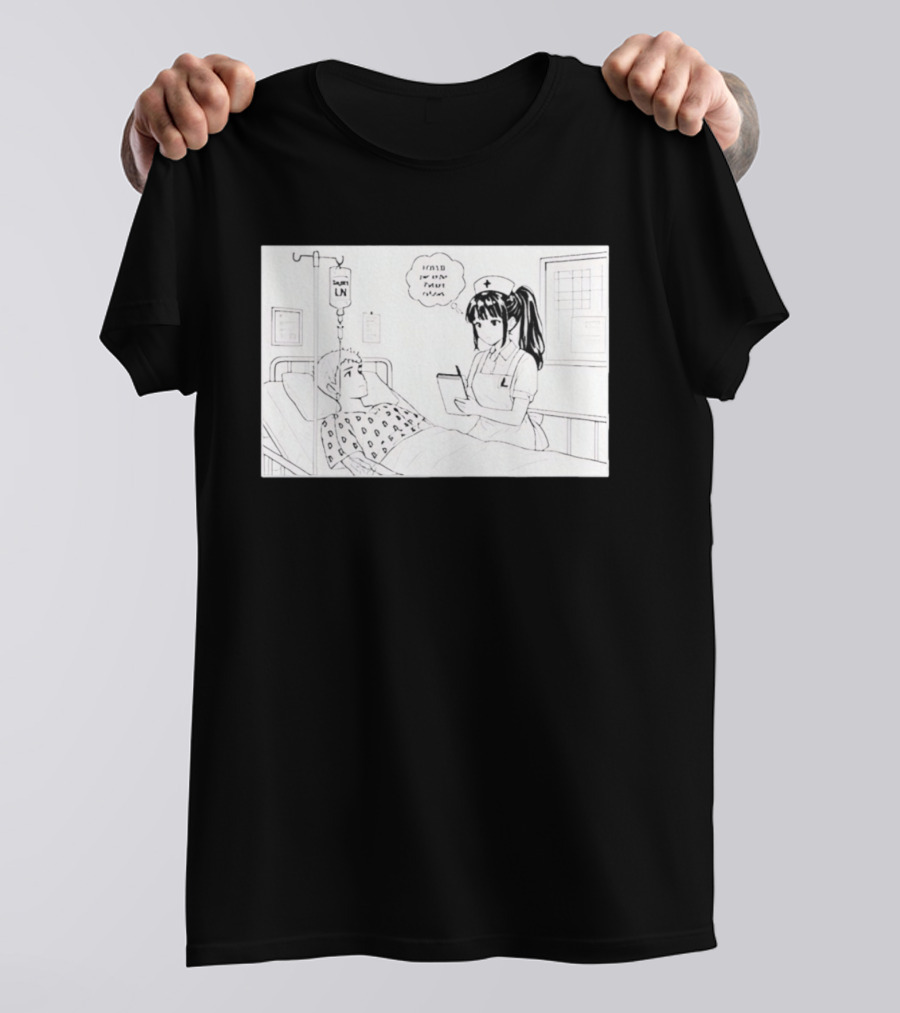 Nurse Manga Style Hospital Scene With Patient And IV Drip T-Shirt