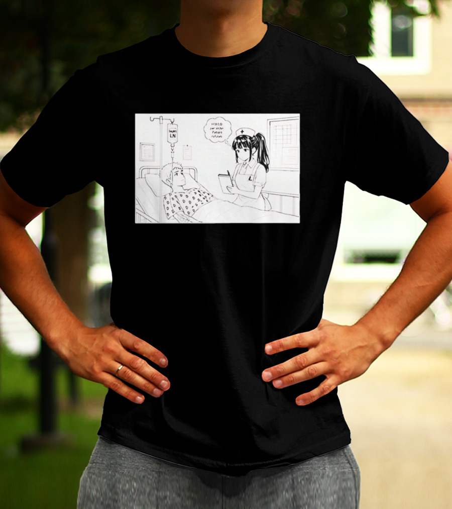 Nurse Manga Style Hospital Scene With Patient And IV Drip T-Shirt