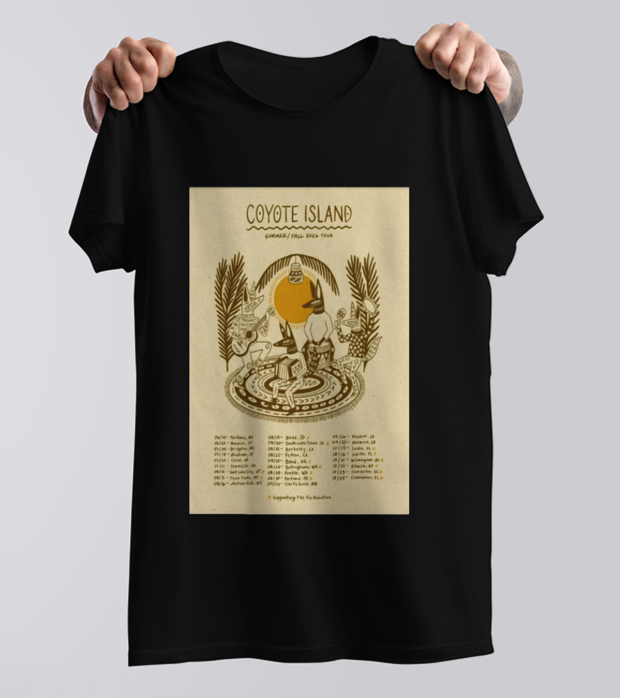 Coyote Island Summer Fall 2026 Tour Portland Boise Berkeley Petaluma T-Shirt