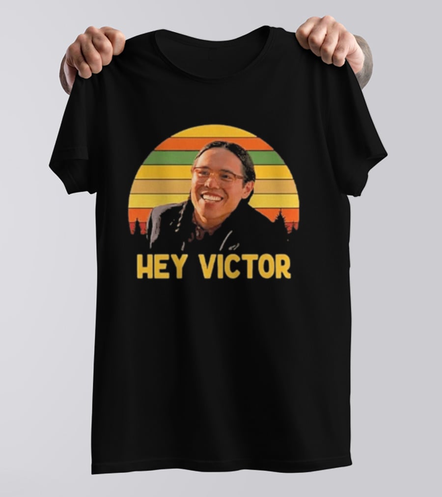 Hey Victor Thomas Builds The Fire Smoke Signals Retro Rainbow T-Shirt