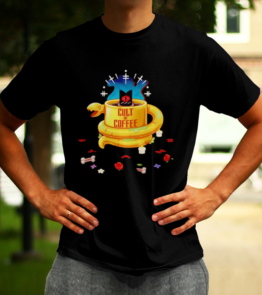Cult Of Coffee Occult Snake Candle Witchcraft Cup T-Shirt