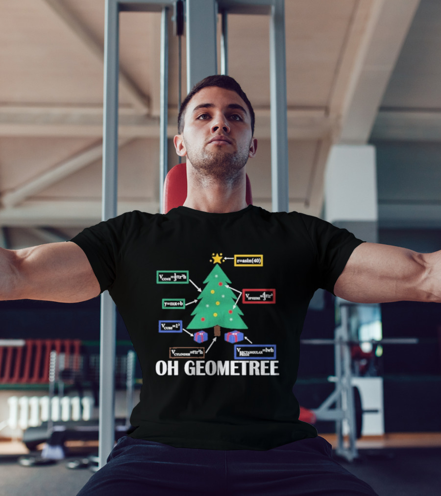 Oh Geometree Christmas Math Teacher Holiday Humor Educational T-Shirt