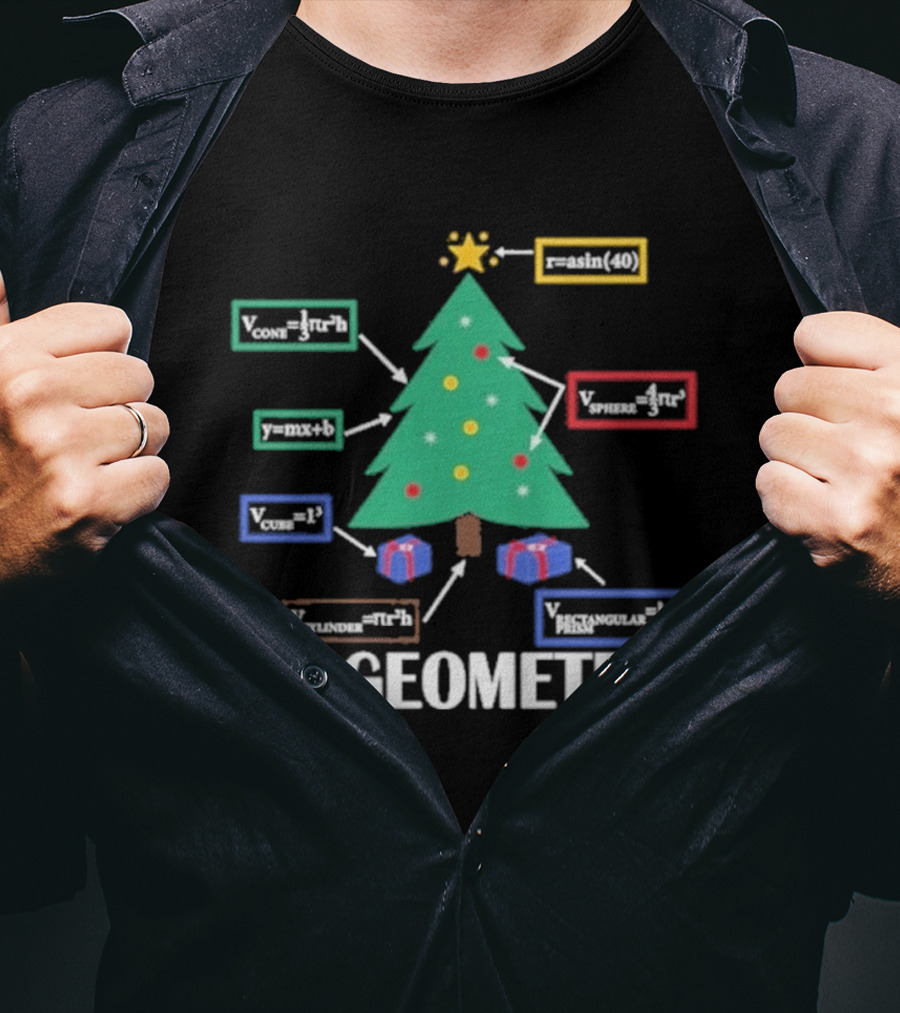 Oh Geometree Christmas Math Teacher Holiday Humor Educational T-Shirt