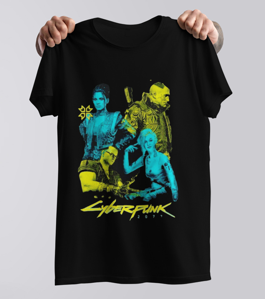 Cyberpunk 2077 Characters And Logo Video Game Merchandise T-Shirt