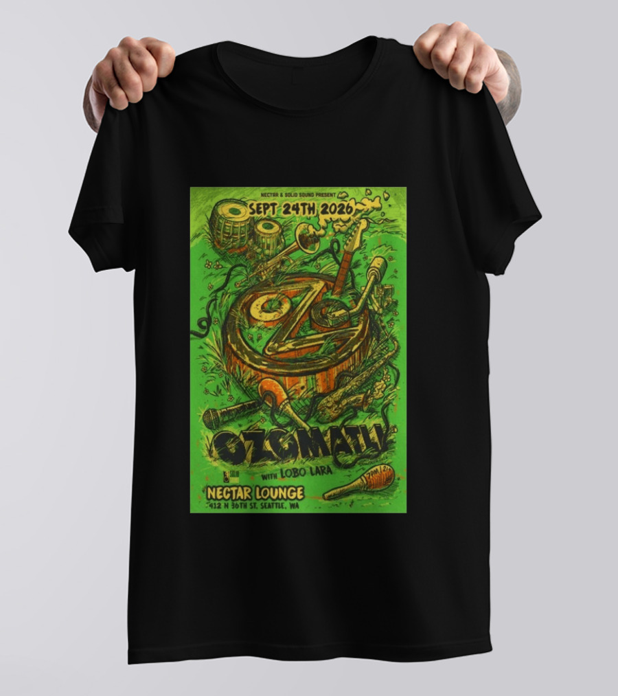 Ozomatli At Nectar Lounge Seattle With Lobo Lara September 24th 2026 T-Shirt