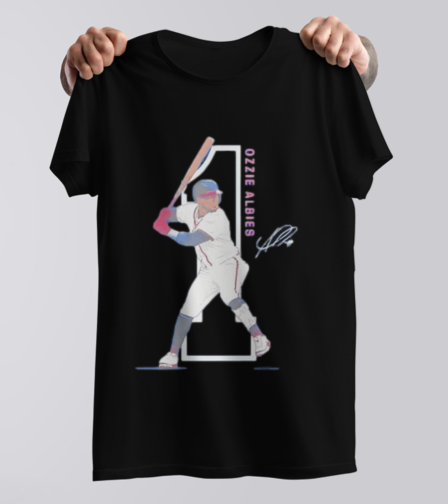 Ozzie Albies Atlanta Braves MLB Baseball Player Signature Edition T-Shirt