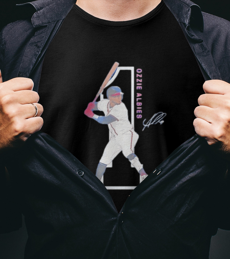 Ozzie Albies Atlanta Braves MLB Baseball Player Signature Edition T-Shirt