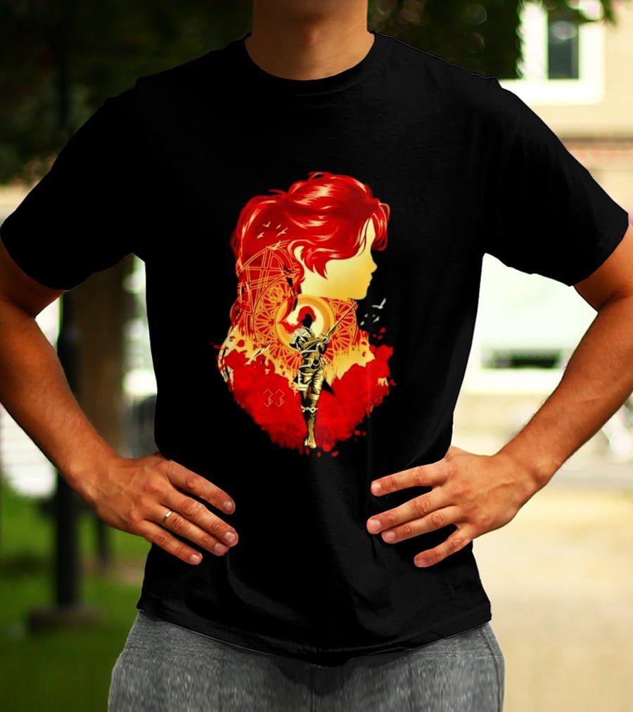 Paintress Expeditioner Red Haired Warrior Emblem 33 Discovery T-Shirt