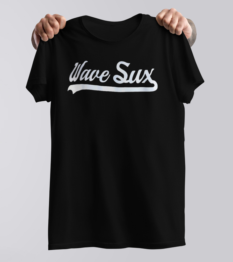 Wave Sux Script Font White Text Wave T-Shirt