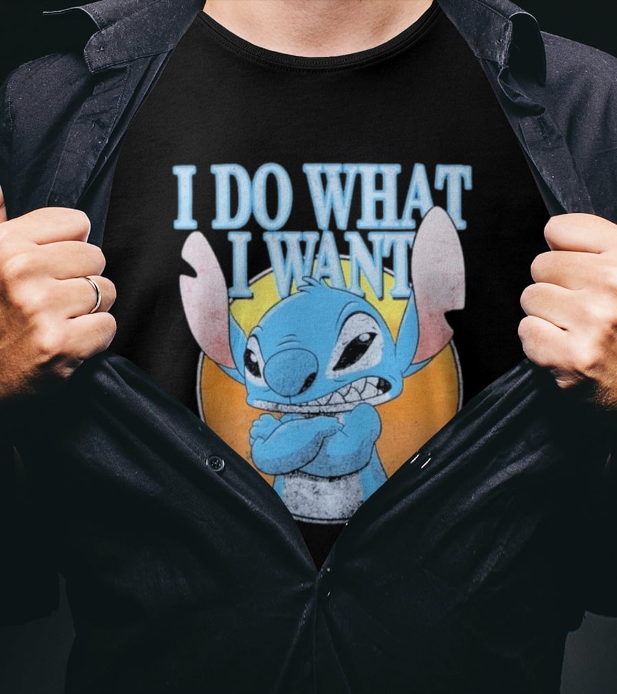 Disney Lilo And Stitch Men's Stitch I Do What I Want Vintage Look T-Shirt