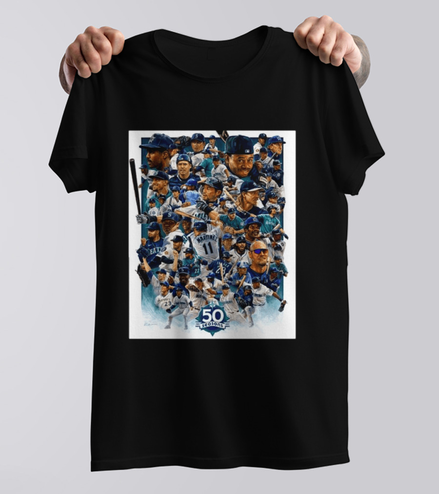 50 Seasons Presenting The Greatest Mariners Players Of All Time T-Shirt
