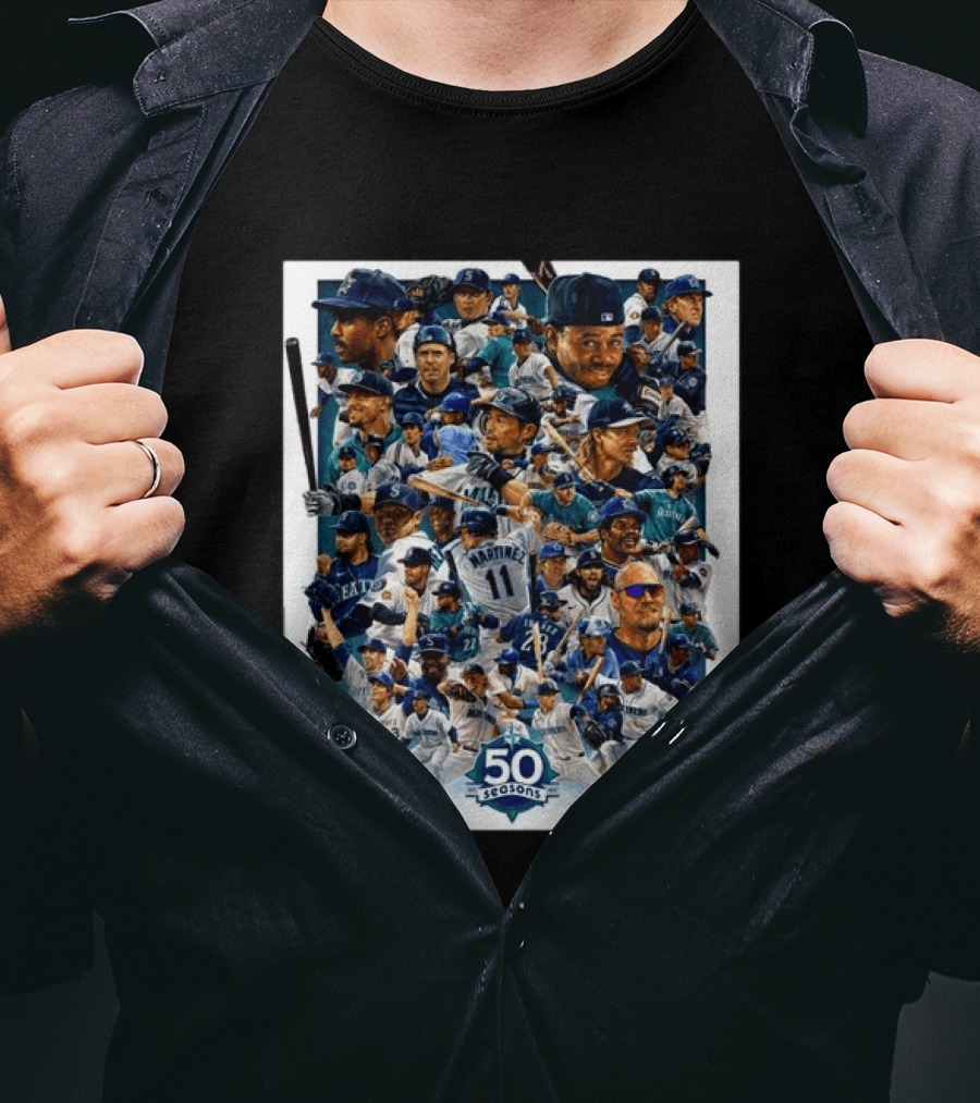 50 Seasons Presenting The Greatest Mariners Players Of All Time T-Shirt