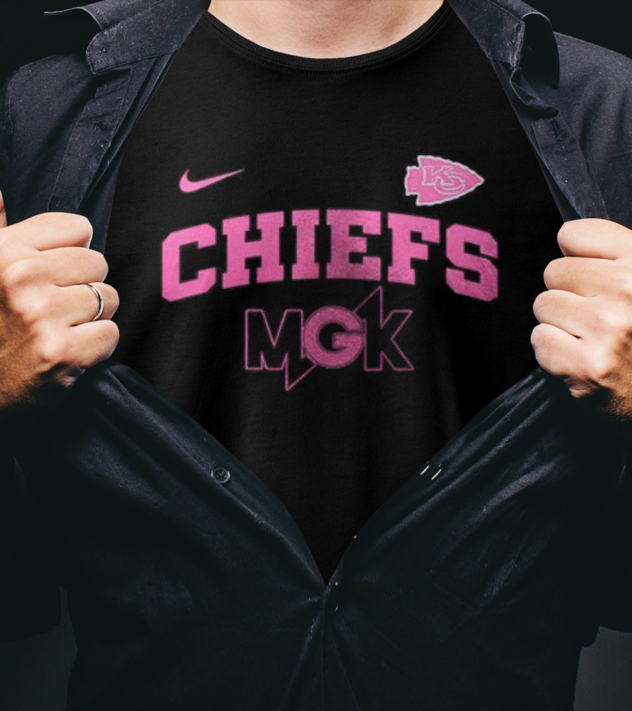 Nike Kansas City Chiefs MGK Collaboration Pink T-Shirt