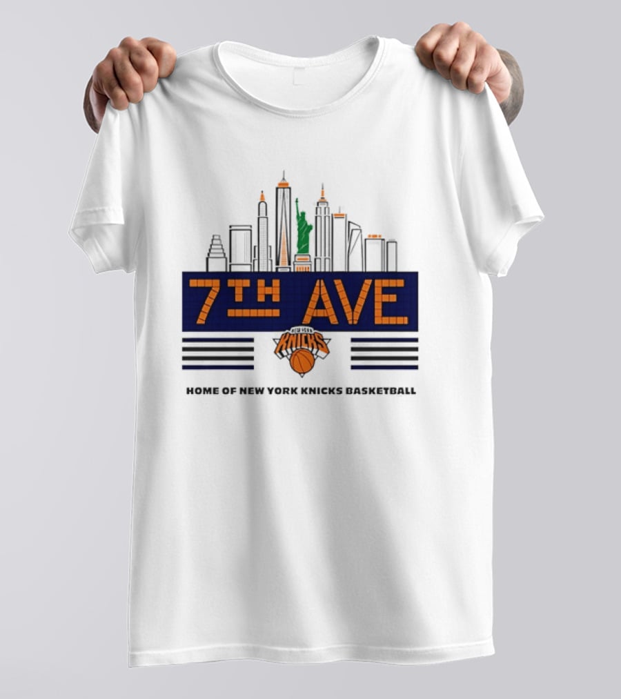 7th Ave New York Knicks Basketball Skyline T-Shirt