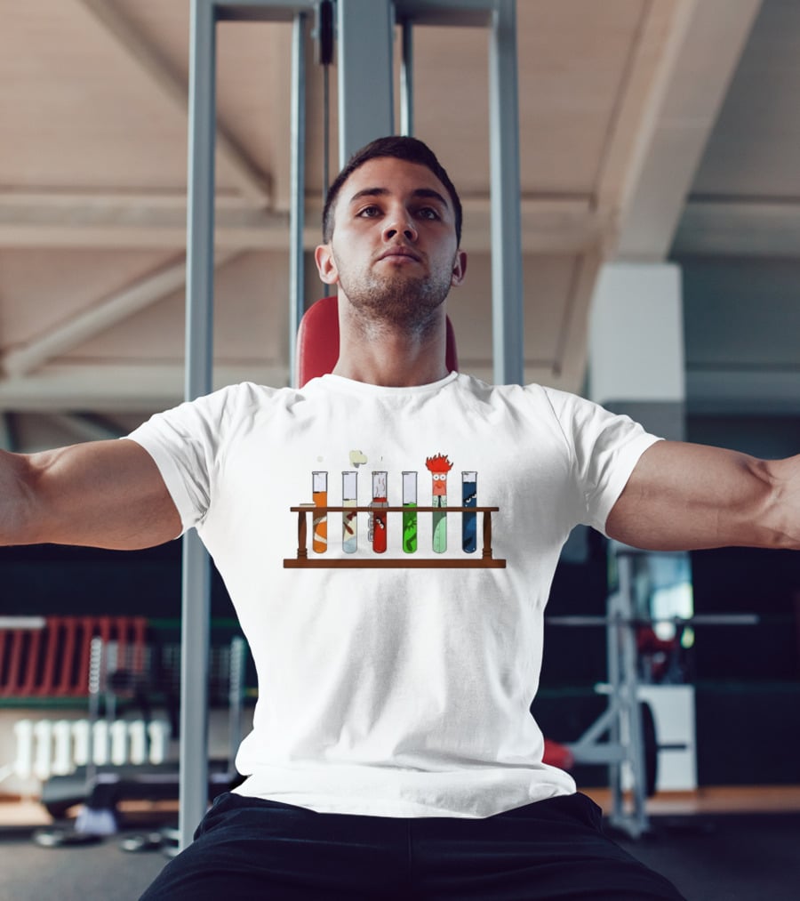 Beaker The Muppets Lab Test Tubes Rack Chemistry Experiment T-Shirt