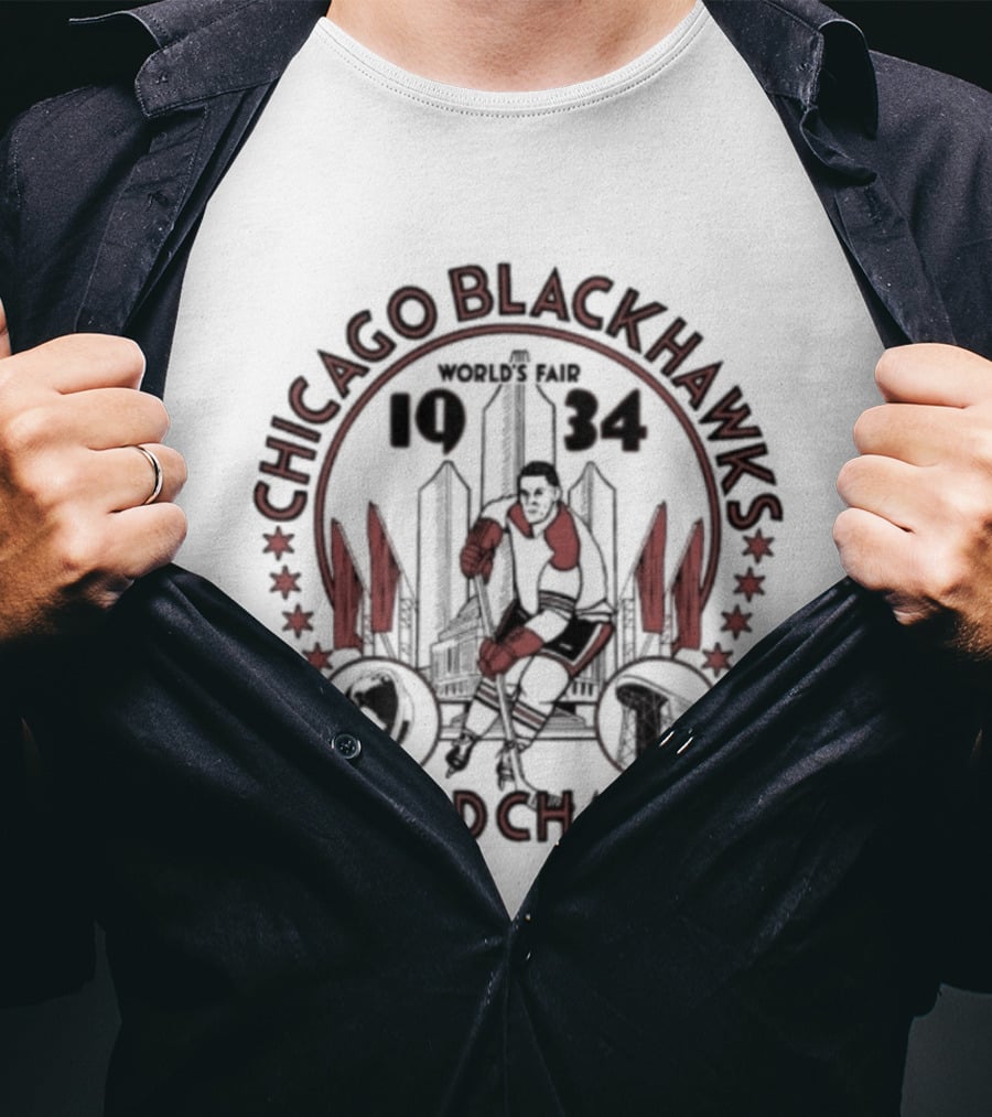 Chicago Blackhawks 1934 World Champs World's Fair Homage T-Shirt
