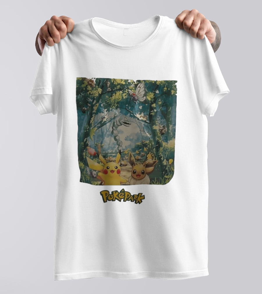 Pikachu Eevee PokéPark Kanto Forest Onix Butterfree Scene T-Shirt