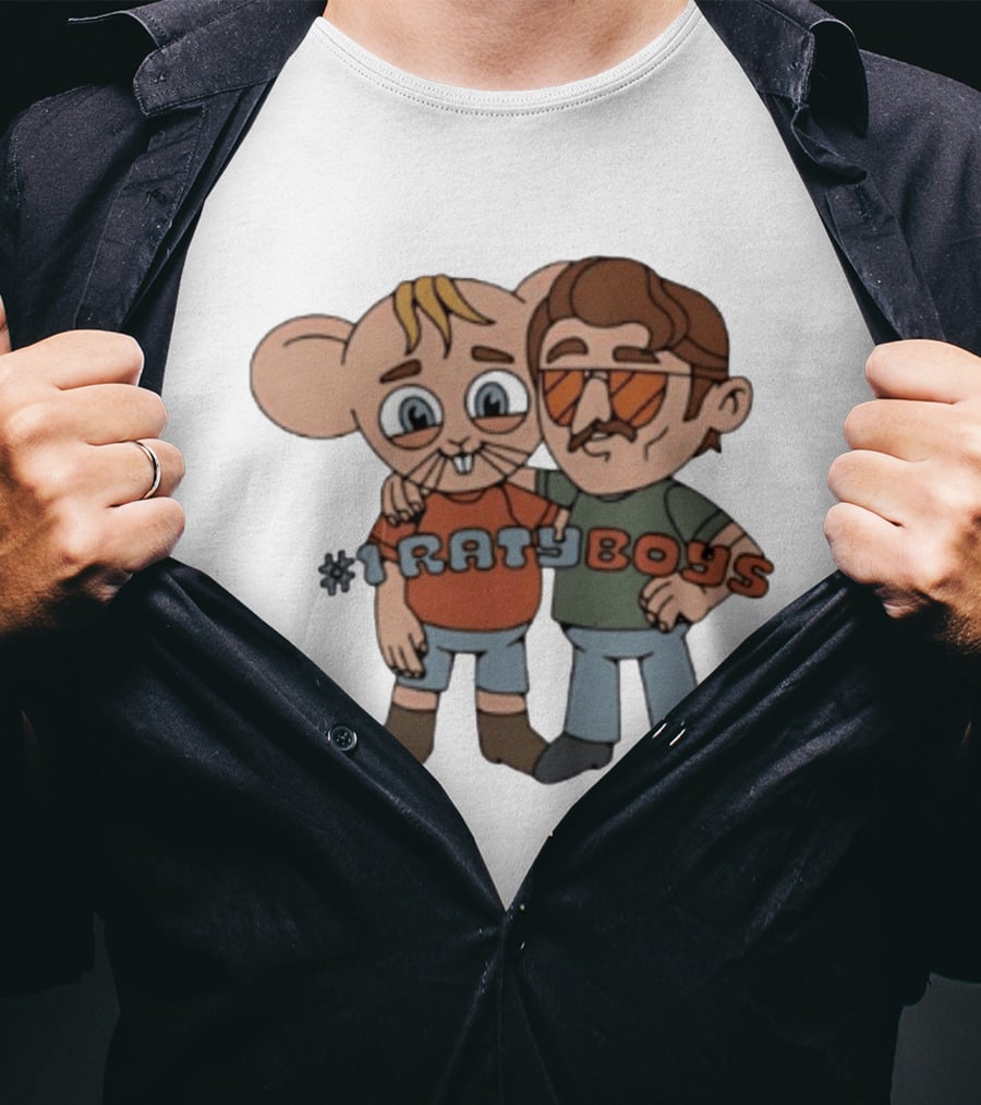 Ratyboys Cartoon Characters With Mouse And Sunglasses Duo T-Shirt