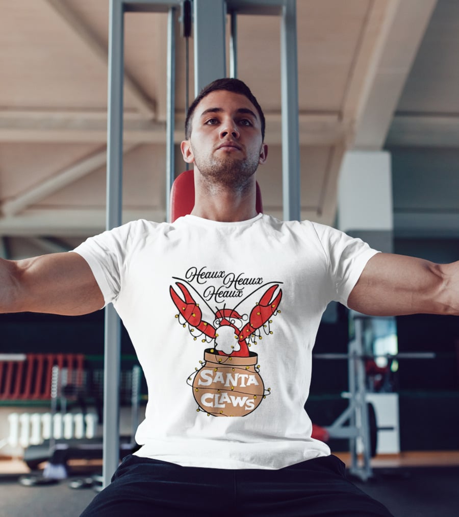 Santa Claws Heaux Crawfish Christmas Heaux Heaux Heaux T-Shirt