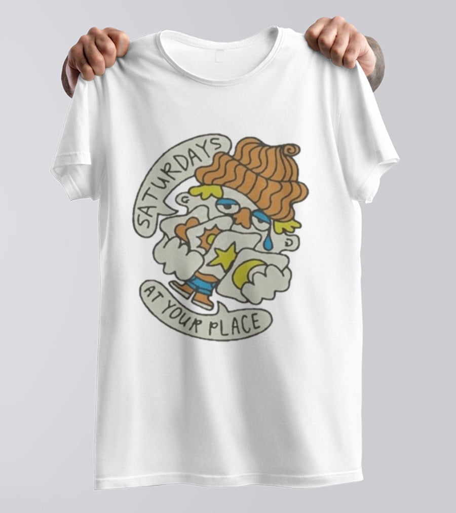 Saturdays At Your Place Cartoon Character With Beanie T-Shirt