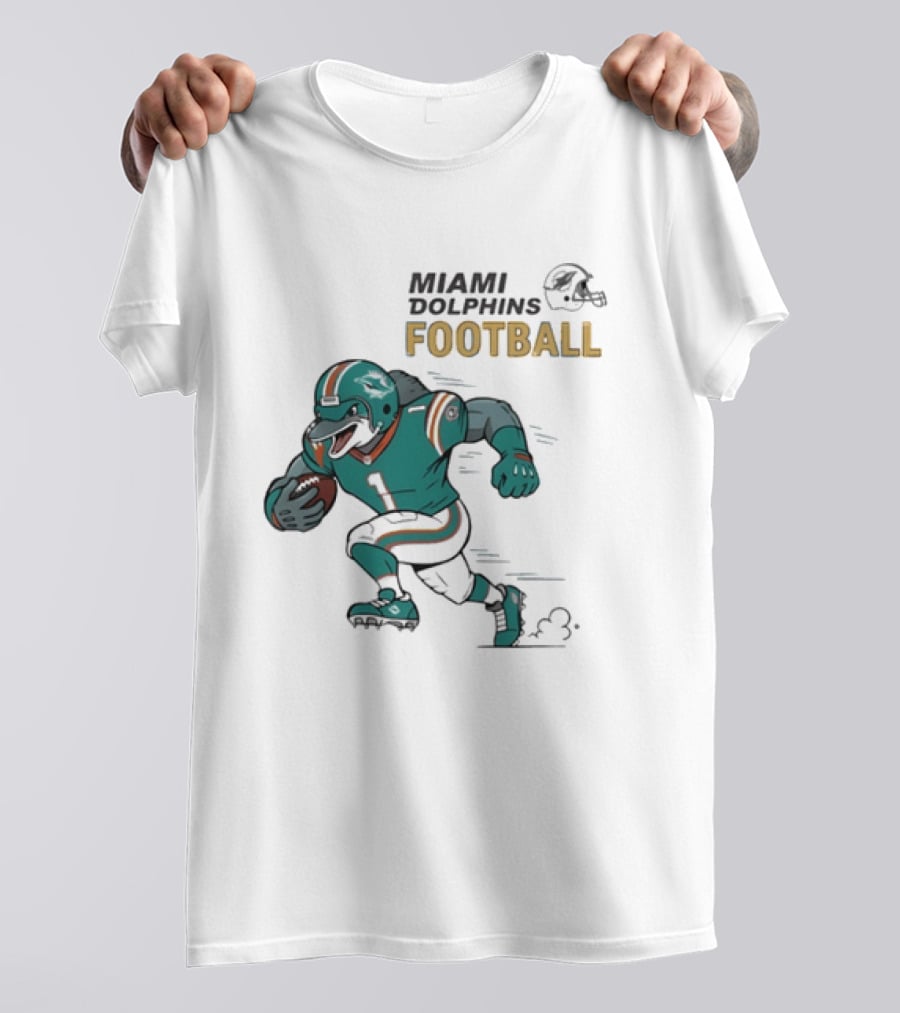 Miami Dolphins Aqua Rush Football Helmet Player T-Shirt