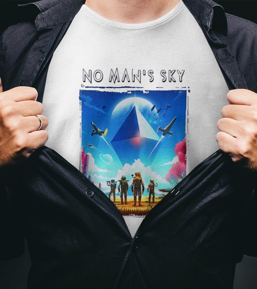 No Man's Sky Adventure With Spacecrafts And Explorers T-Shirt
