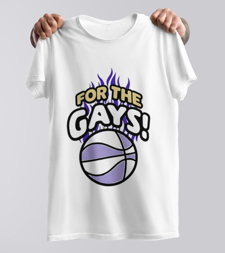 For The Gays Basketball Pride Equality With Flaming Basketball T-Shirt