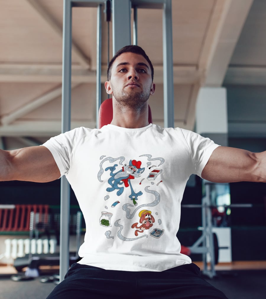 Original Ls Mark Catching Up Episode 2 Cartoon Characters With Smoke And Comic Effects T-Shirt
