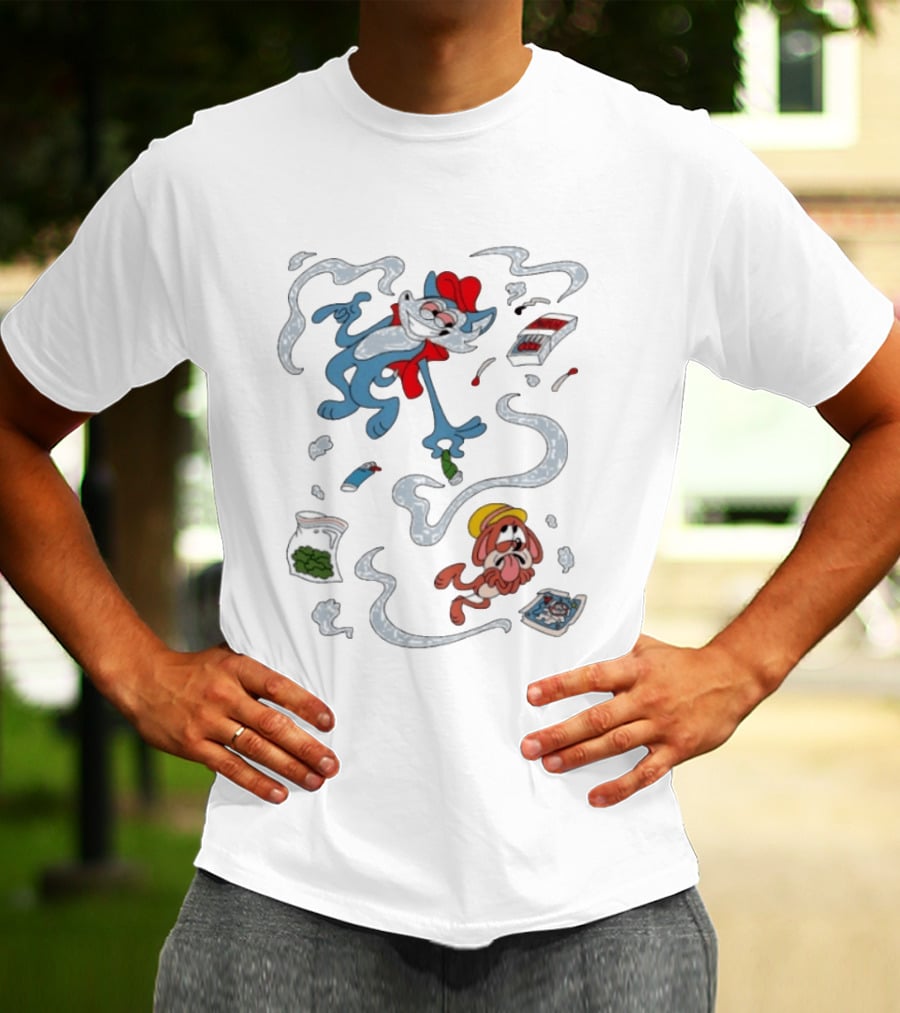 Original Ls Mark Catching Up Episode 2 Cartoon Characters With Smoke And Comic Effects T-Shirt