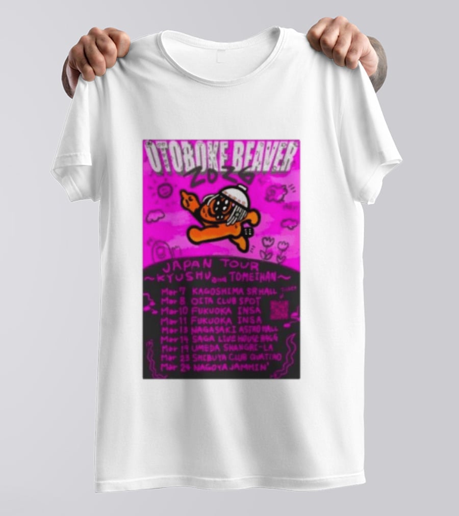 Otoboke Beaver Japan Tour 2026 Kyushu Tomiehan Kagoshima Oita Fukuoka Nagasaki Saga Umeda Shibuya Nagoya T-Shirt