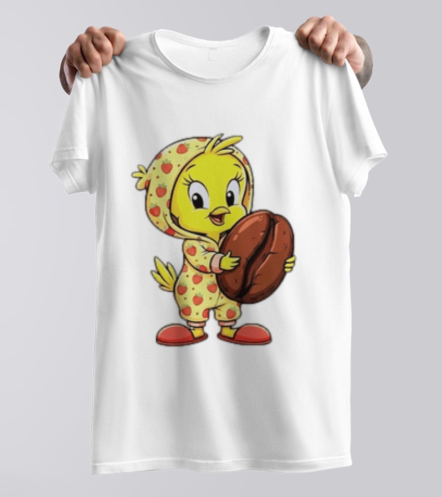 Tweety Coffee I Haven't Lost My Mind Half Of It Just Wandered Off Pajamas With Strawberry Onesie And Coffee Bean T-Shirt
